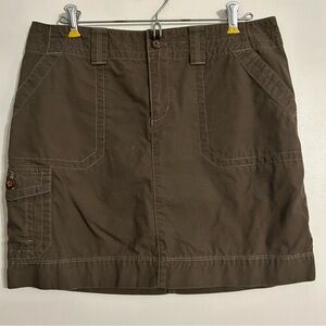 Eddie Bauer Olive Green Cargo Mini Skirt Size 6 100% Cotton